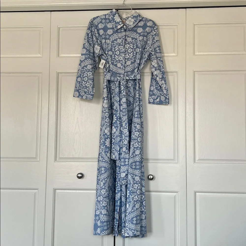 Blue & White Floral Maxi Dress by Beyond by Vera - Picture 1 of 12